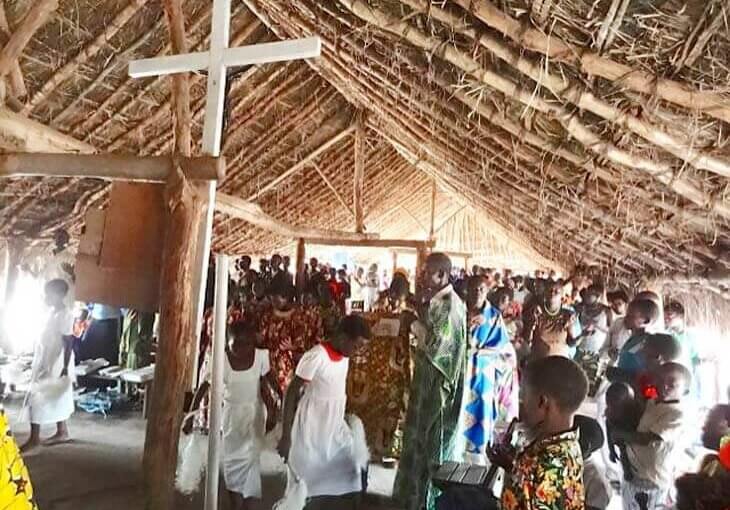 mass in Makpundu, South Sudan refugee camp